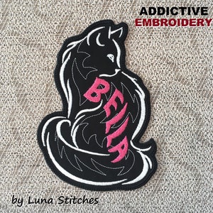 Pet Cat Personalized Iron On Patch Embroidered Custom Applique Name