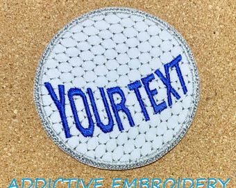 Golf Ball Personalized Iron On Patch Embroidered Custom Applique School Name Tag Sport