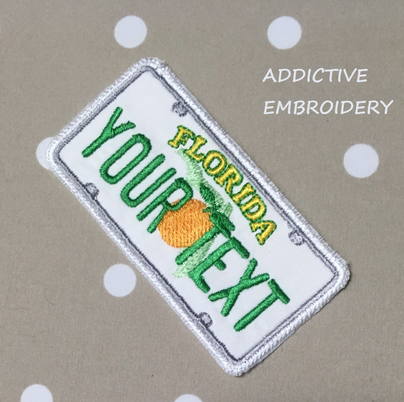 Florida License Plate FL Personalized Iron on Patch Etsy