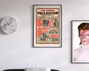 Poster Music Concert Palladium London Retro -  Reproduction Numérique à télécharger et à faire imprimer - Vintage, Affiche, Déco