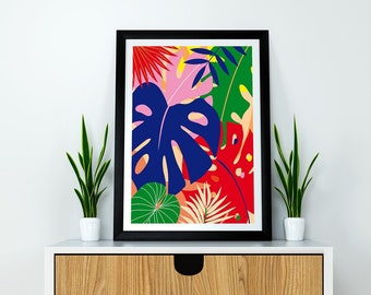 Tropical Forest Digital - Poster to be downloaded and printed - Decoration, Wall art, Nature, Tropical leaves