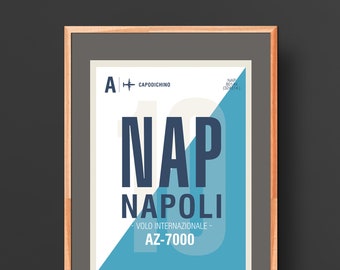 Napoli Airport Italy - Digital Poster to be downloaded and printed - Wall-Art, Illustration, Home Decor