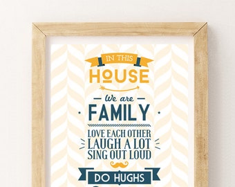 House Rules Poster - Digital Print to be downloaded and printed - Family Rules Signs - Wall Art, Home Decor, Gift