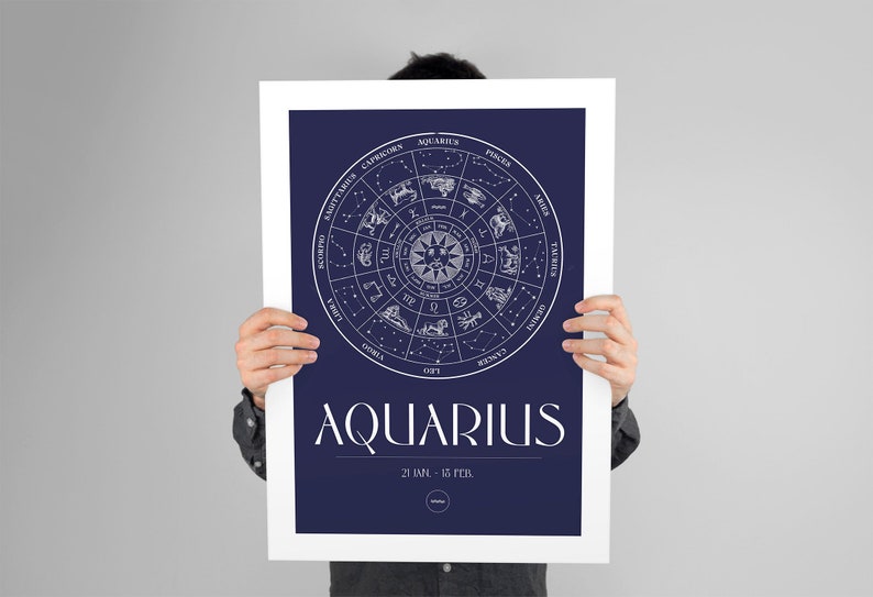 Poster your Zodiac sign Digital print to be downloaded and printed, Art print, Print, Wall art, Art Wall, Horoscope image 1