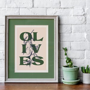 Olives Vegetable Vintage Digital Poster, to Be Downloaded and Printed