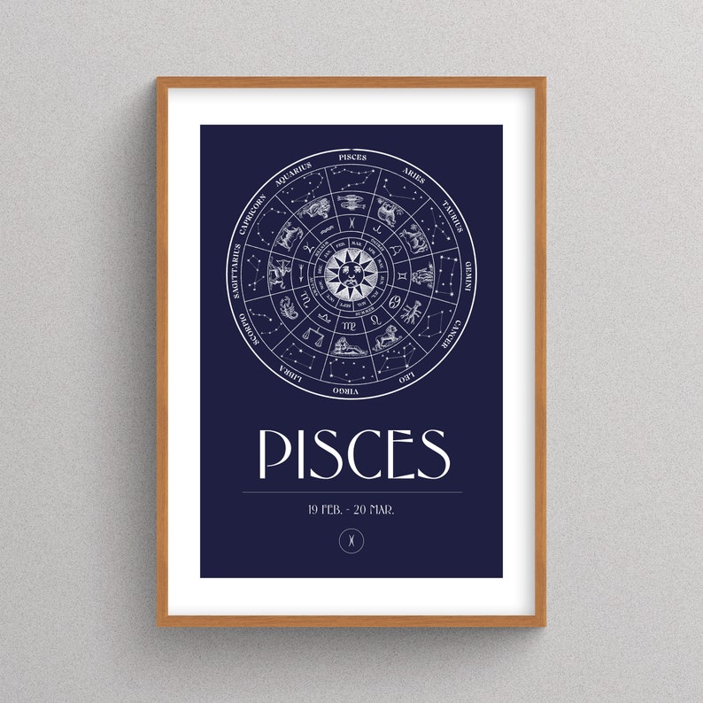 Poster your Zodiac sign Digital print to be downloaded and printed, Art print, Print, Wall art, Art Wall, Horoscope image 5