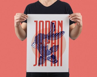 Koi fish Japan, Digital Poster to be downloaded and printed, art print, print wall art