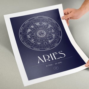 Poster your Zodiac sign Digital print to be downloaded and printed, Art print, Print, Wall art, Art Wall, Horoscope image 3