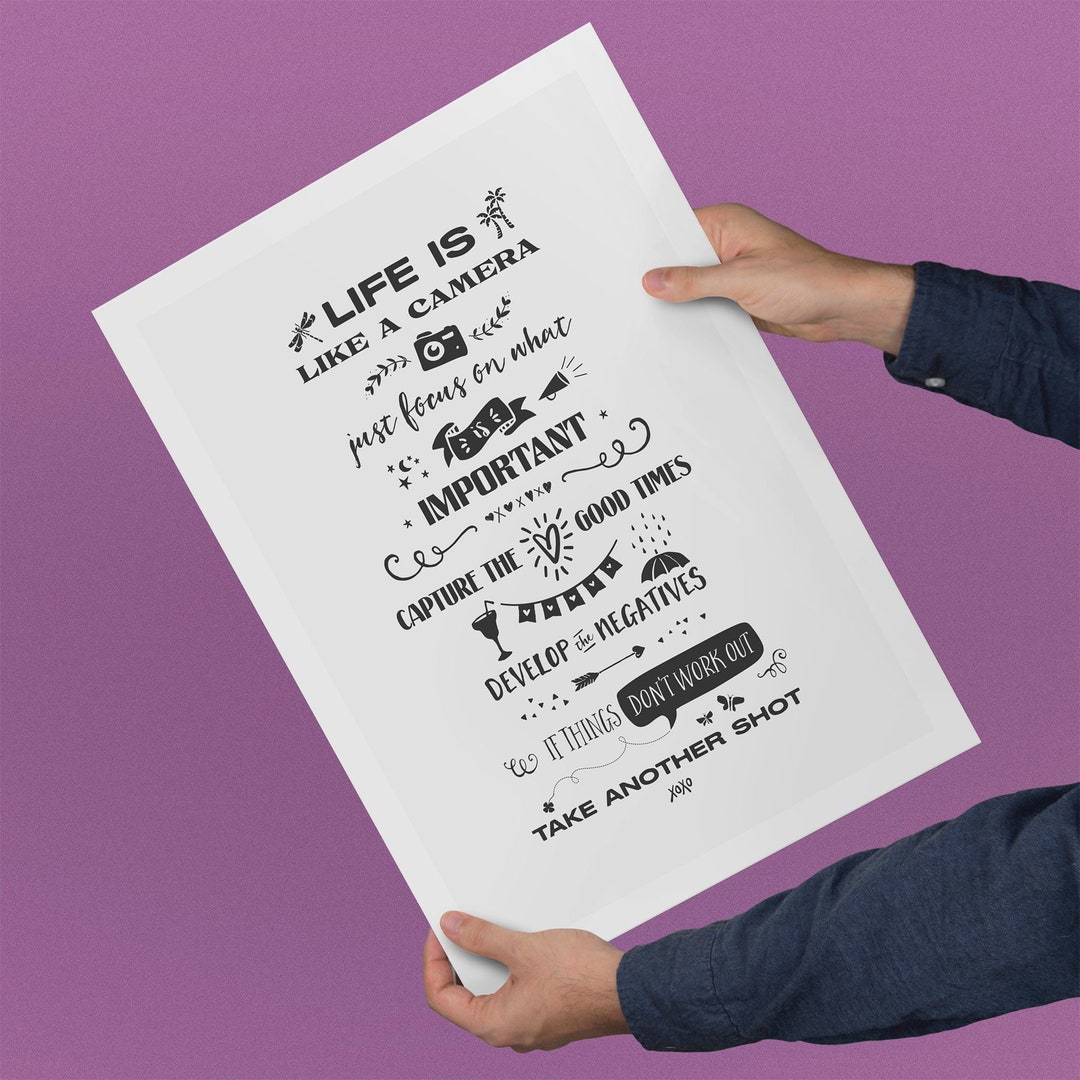 Life is Like a Camera Poster - Digital Print, Wall-art, Home Decor ...