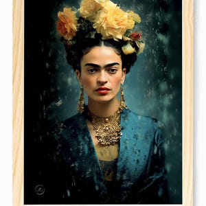 Frida Kahlo framed Poster , Boho Decor  Art Print