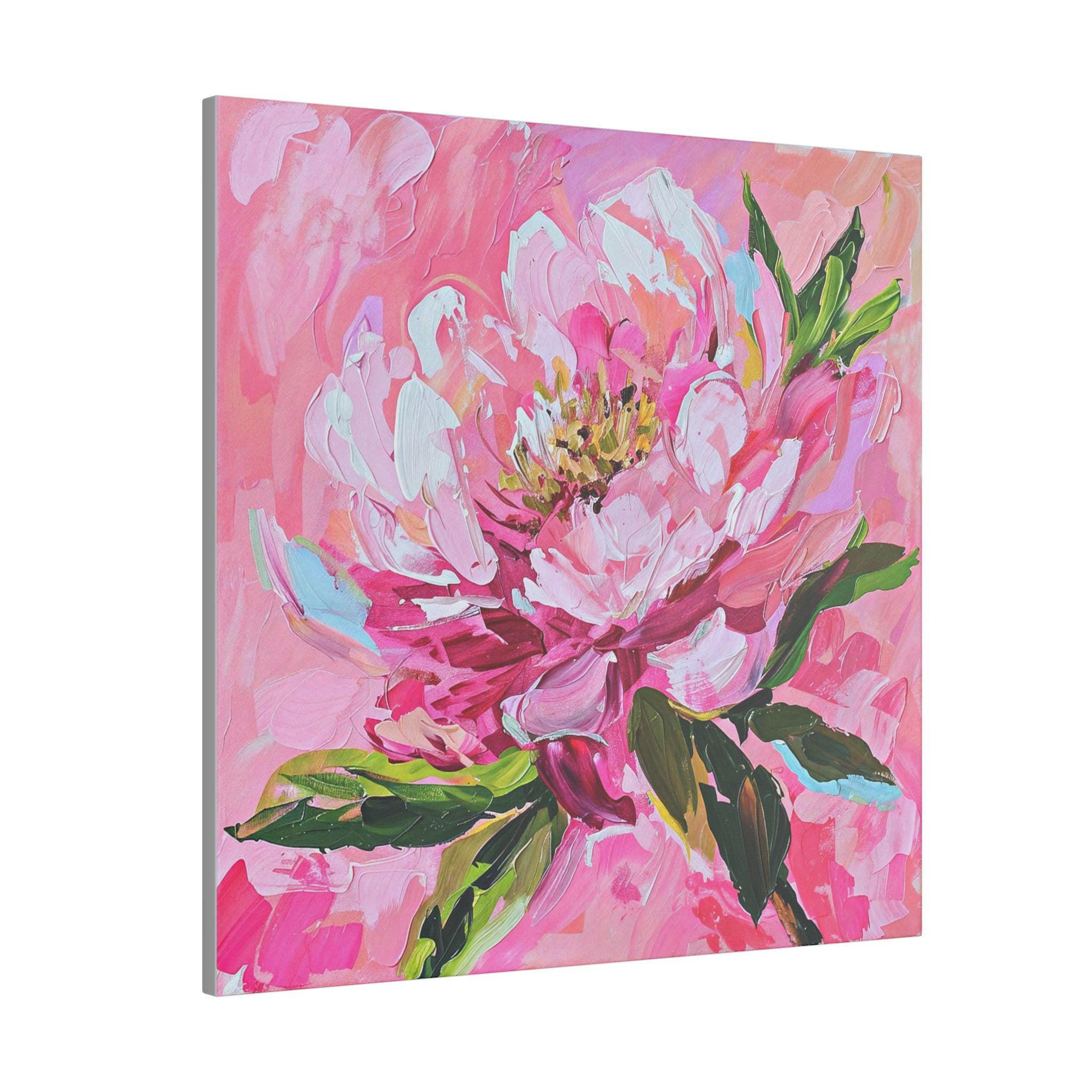 Pink Peony Oil Painting Canvas Print: Matisse Inspired Floral Art - Etsy