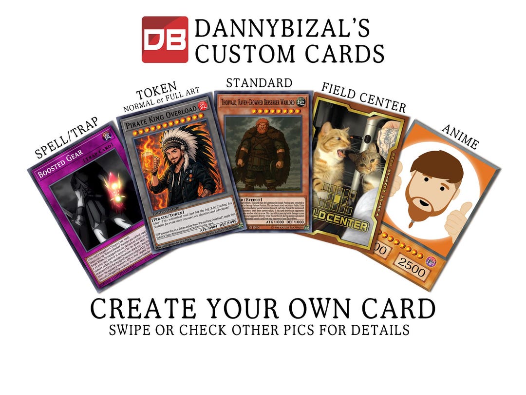 YUGIOH! Create Your Own Custom Card! Full Holographic (single Card) - Etsy