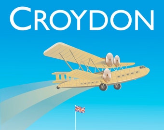 Croydon Poster Vintage Style London