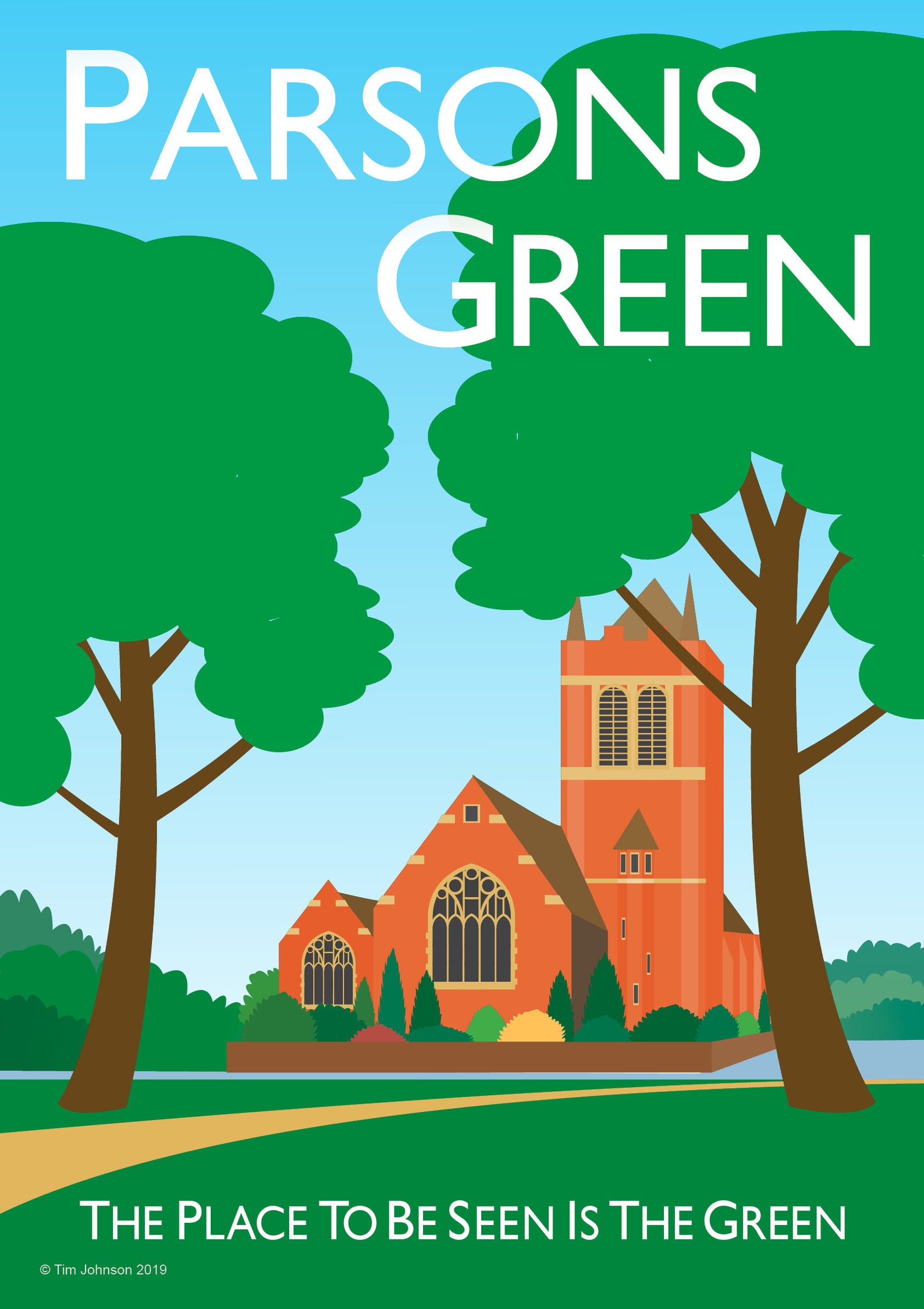 Parsons Green Poster Vintage Style Etsy