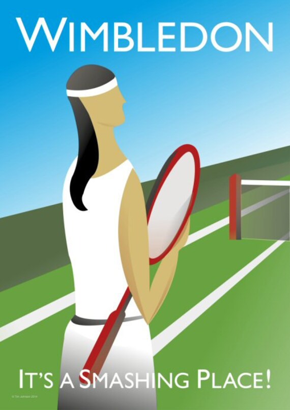 Wimbledon Tennis Old Style Advertising Poster New