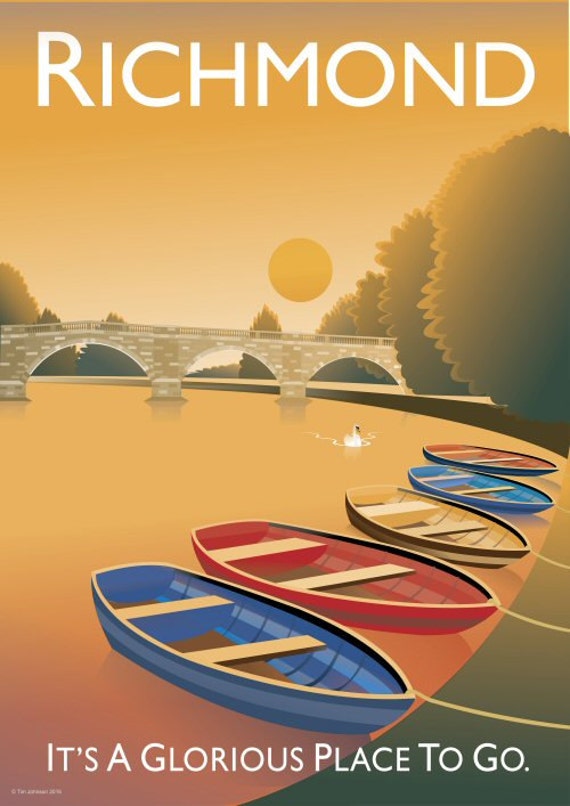 Richmond Poster Vintage Style London Etsy