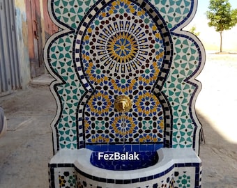 Mosaic Fountain moroccan, Fez fountain in exceptional, Water mosaic fountain traditional outside and inside your garden, terrace, patio