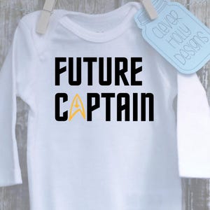 Star Trek Baby Onesie Body Suit That's Captain Baby To You A baby gift for the ultimate Trekkie Parents. new parents gift idea image 4