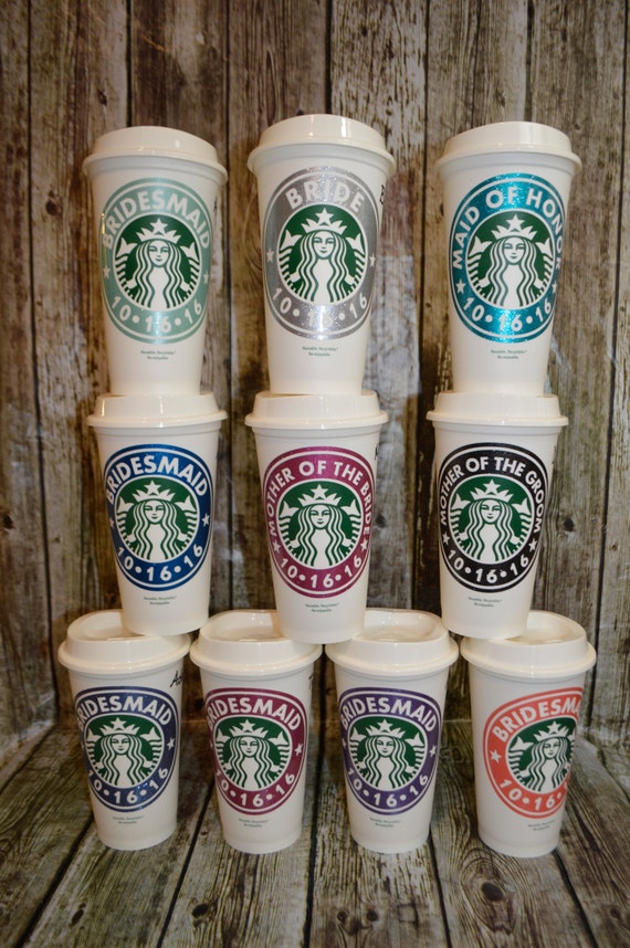Wedding Party Gifts Starbucks Coffee Cup Personalized Name Etsy