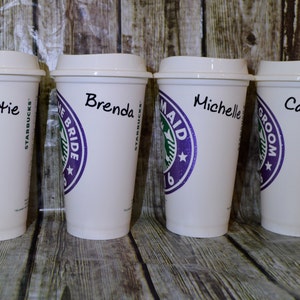 Bridesmaid Gifts Fast, Simple Personalized Starbucks Coffee Cup with Name Genuine Starbucks Cup bridal party gifts, bridesmaid ideas image 2