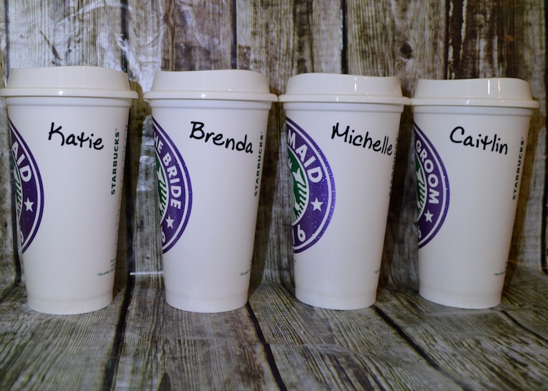 Bridesmaid Gifts Fast, Simple Personalized Starbucks Coffee Cup with Name Genuine Starbucks Cup bridal party gifts, bridesmaid ideas image 2