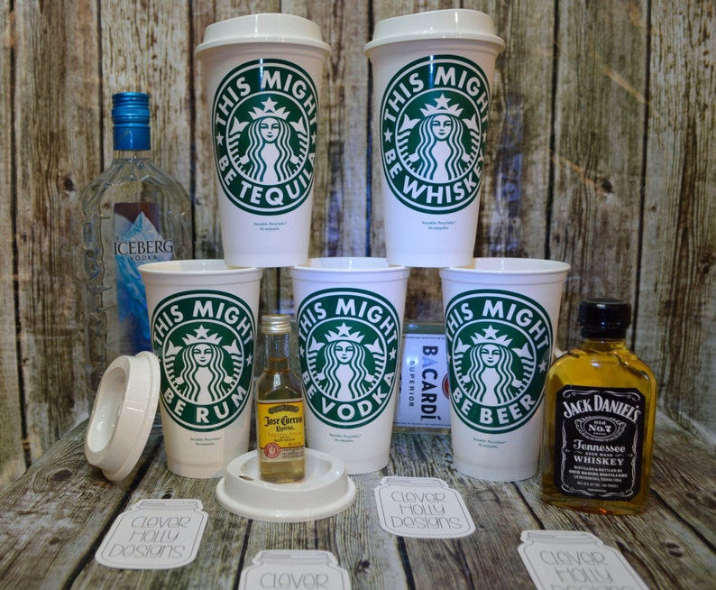 Starbucks Coffee Cup This Might Be Vodka or Wine, Beer, Rum, Whiskey Genuine Personalized Starbucks Cup, Mug, Tumbler fun gift idea image 1