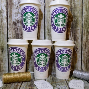 Bridesmaid Gifts Fast, Simple Personalized Starbucks Coffee Cup with Name Genuine Starbucks Cup bridal party gifts, bridesmaid ideas image 1