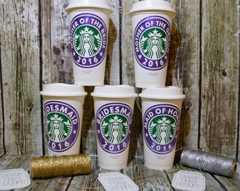 Bridesmaid Gifts (Fast, Simple) Personalized Starbucks Coffee Cup with Name (Genuine Starbucks Cup) [bridal party gifts, bridesmaid ideas]