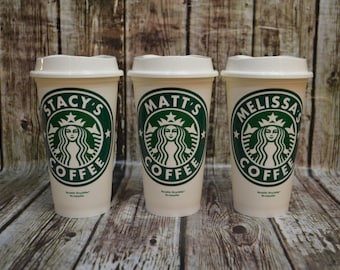 Travel Coffee Cup, Personalized Starbucks Coffee Cup • Personalized Cup • Custom Travel Tumbler (Genuine, Reusable) [high quality gift idea]