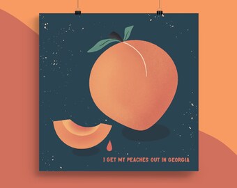 I get my Peaches out in Georgia inspired Justin Bieber art print music poster