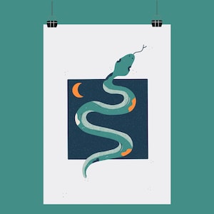 Snake Art Print | A5 / C5 | Macabre | Spooky Art | Illustration | Handmade |Don’t Die Club