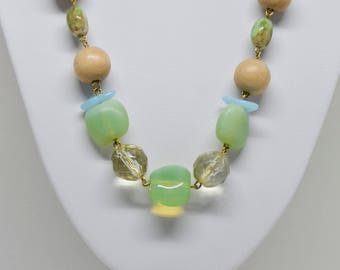 Charming Lucite and Wood Necklace