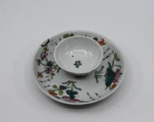 Antique Chinese porcelain plate and small tea cup, late 1800s