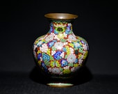 Chinese antique export cloisonné vase, 10 inches tall, ca. early 1900s