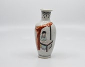 Antique Chinese porcelain small vases, 5 inches tall, 1940s