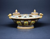 European, French antique porcelain inkwell, ca. early 1900s