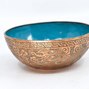 Antique Chinese, copper and enamel , rice bowl, 1920s