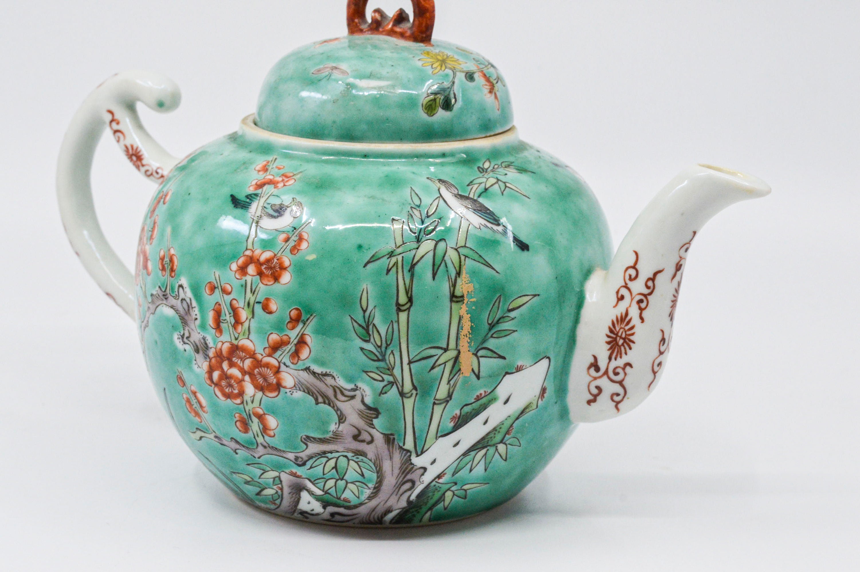 Antique Japanese porcelain teapot 5 inches tall early Etsy