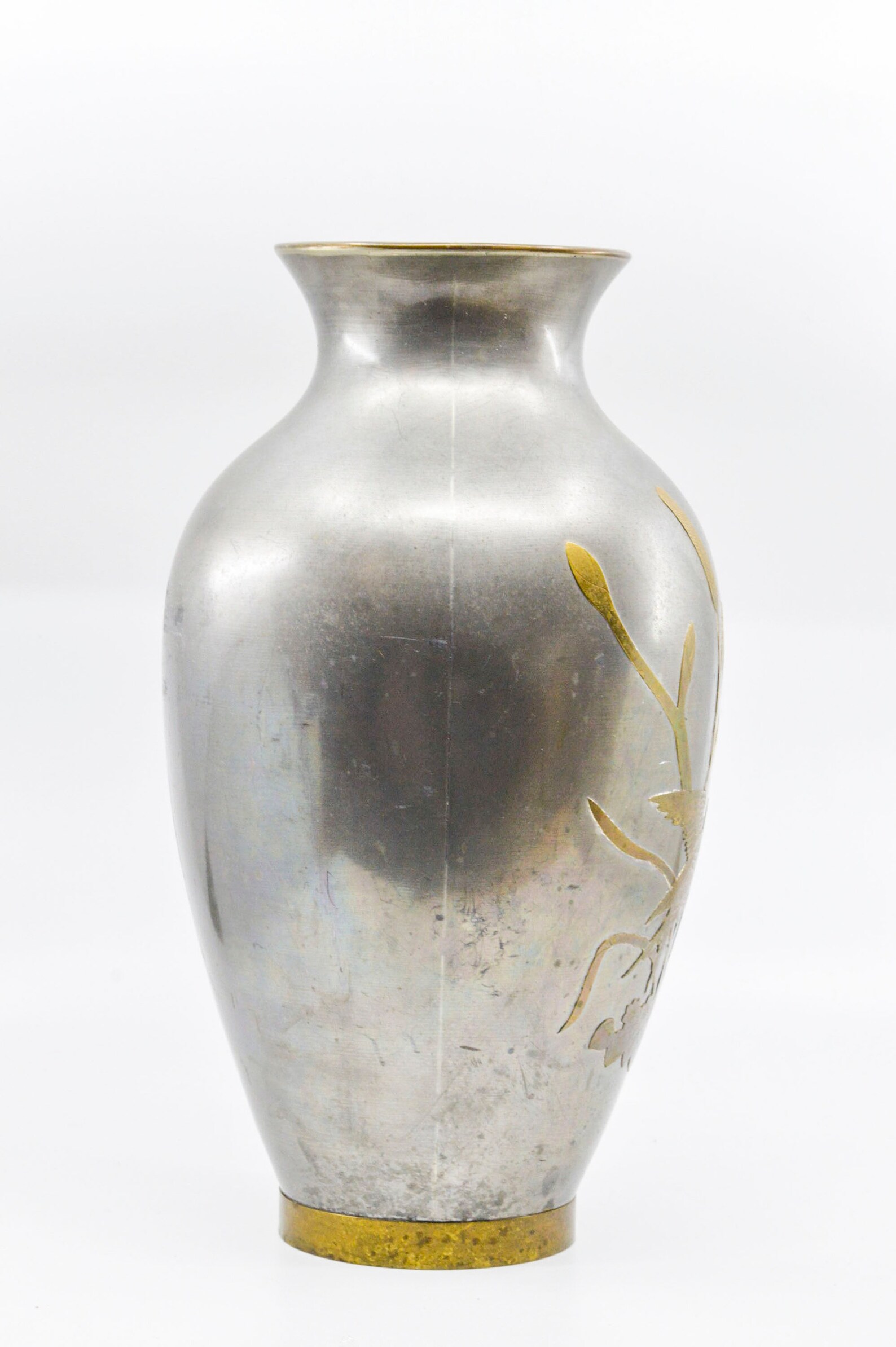 Vintage Hong Kong pewter vase 13 inches tall 1970s Etsy