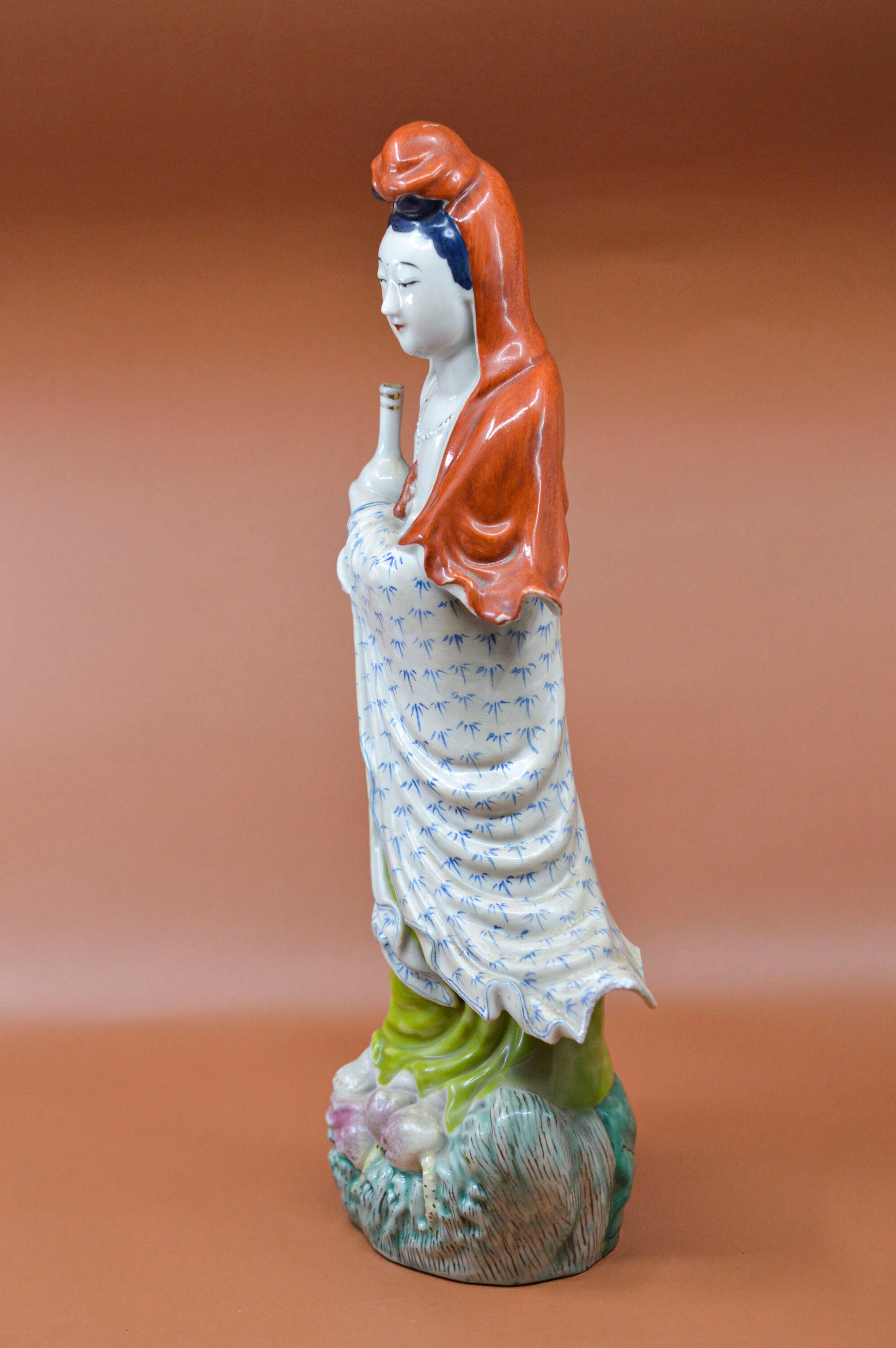 Antique Chinese Large Porcelain Guan Yin Statue 14 Etsy