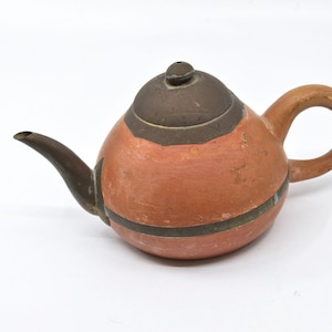 Antique Chinese export Yixing pottery teapot for Middle Eastern market , 7 inches wide, early 1900s