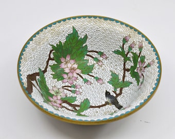 Vintage, Chinese, cloisonne, bowl, 6 inches wide, 1970s