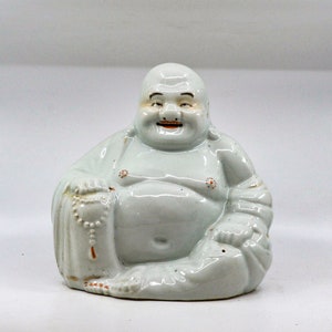 Antique, Chinese, porcelain, Happy Buddha, Fat Buddha statue, 9.5 inches tall, 1940s