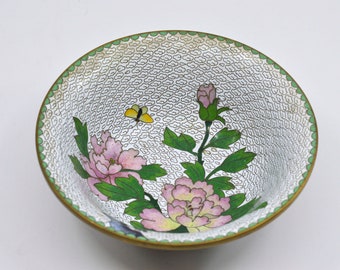 Vintage, Chinese, cloisonne bowl, 6 inches wide, 1970s