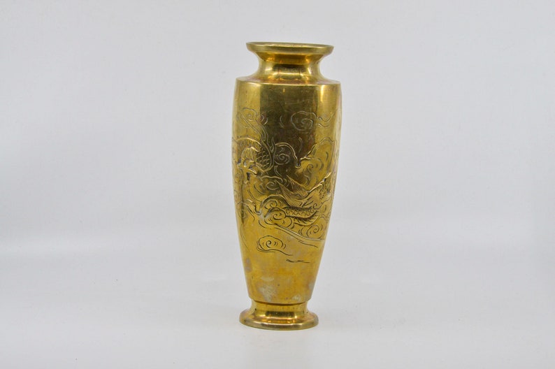 Antique Japanese bronze ,dragon vase, 9 shops inches tall, 1920s
