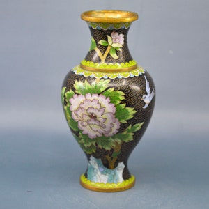 Vintage, Chinese, cloisonne, vase, 8 inchess tall, 1970s