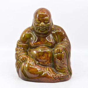 Vintage Chinese style, ceramic , happy Buddha, Fat Buddha , statue, 7 inches tall, 1970s