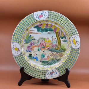 Antique, Chinese, porcelain, large dish, 14.5 inches wide, 1900s