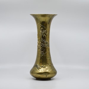 Antique Japanese bronze dragon vase, 12 inches tall, 1920s