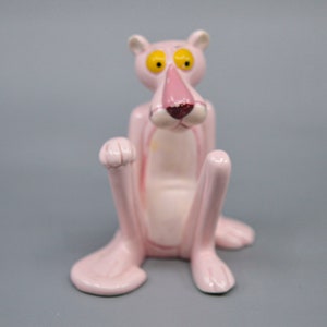 Vintage UAC Geoffrey Japan Ceramic Pink Panther Figurine, 4 inches tall